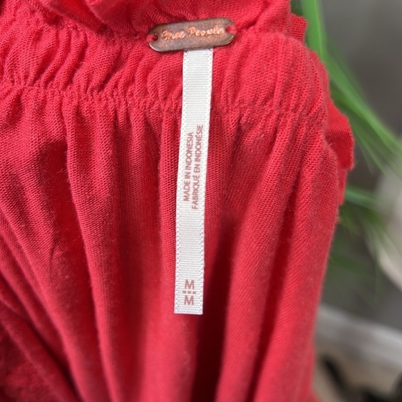 Free People Red Ruffled Top - Picture 8 of 9